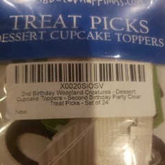 Big Dot Treat Picks Dessert Cupcake Toppers for 2nd Birthday- Set of 24