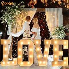 Pooqla 3FT Marquee Light Up Letters, LED Marquee Letters for Party Decoration, R