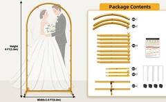 6 FT Wedding Arch Frame Backdrop Stand for Party, Balloon Arch Stand, Wedding