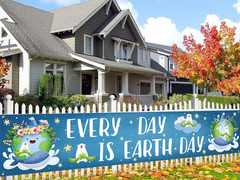 Earth Day Banner Eco Natural Decorations 1.6 8.2Ft (50Cm250Cm) Polyester Fabric