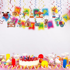36 Pcs Carnival Hanging Swirl Decorations Colorful Circus Theme Animal Party Sup