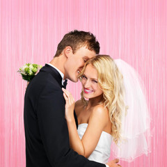 Pastel Pink Tinsel Backdrop Foil Fringe Curtains – 2 Packs Door Streamers Backdr