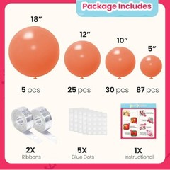 147 Pcs Orange Balloon Different Sizes 18 12 10 5 Inch Fall Balloons Arch Ygju
