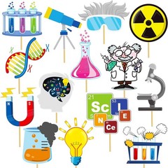 Science Birthday Party Decorations 18Pcs Science Theme Centerpiece Sticks for Ta