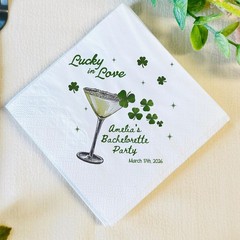 Custom Lucky in Love Bachelorette Guest Towels Personalized Napkins SATTNA0326