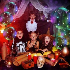 LED Light Up Bobo Balloons 20″ with String Lights for Halloween Christmas Party