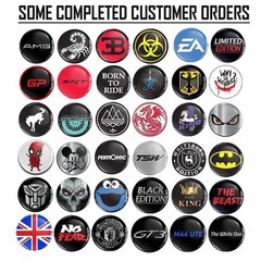 Personalised Custom 3D Domed Stickers Silicone Gel Resin Decals Emblem Name Logo