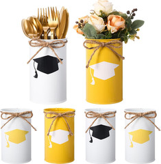 12 Pcs 2025 Graduation Table Centerpiece Decor Grad Galvanized Metal Vases for F