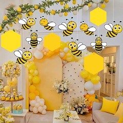 30 PCS Bee Baby Shower Party Decorations Spelling Birthday Swirls Streamers