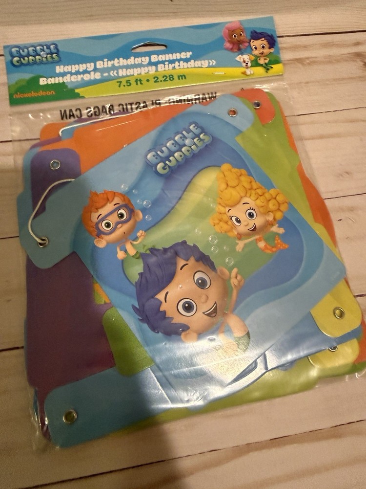Bubble Guppies Happy Birthday Banner Decoration Nickelodeon BRAND NEW DesignWare
