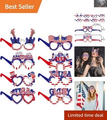 Festive 16-Piece Independence Day Photo Props – Fun Sunglasses for Parties