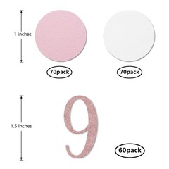 Rose Gold 9 Confetti 9th Birthday Glitter Number 200 PCS Anniversary Party Use