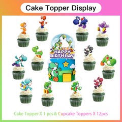 Yoshi Birthday Decorations Party Supplies Set Plates Balloon Cake Toppers Banner