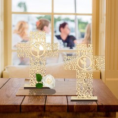 Wooden Baptism Centerpieces Religious Catholic Table Decor Angel Cross 16 PCS