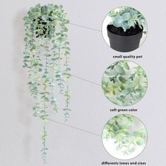 Fake Hanging Plant Eucalyptus Artificial Faux Plants Indoor Small Wall Green