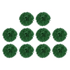 10 Pack Tissue Pom Poms Flowers 6 Inch Dark Green Wedding Birthday Decor
