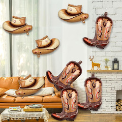 8Pcs Western Themed Party Balloons – Large Cowgirl Hat & Boot Balloons – Cowboy