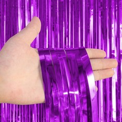 2 Pack Fringe Curtains Foil Shiny Fringe Backdrop Tinsel Door Streamers Foil …