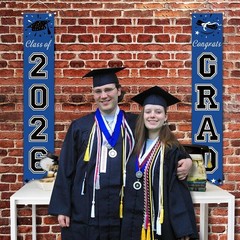2026 Graduation Decorations Blue, Congrats Grad Porch Banner for Any Schools