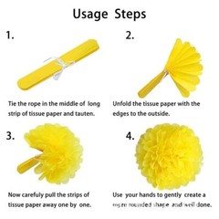 Party Hanging Paper Fan Set Round Paper Fans Set Tissue Paper Pom Poms Flowe…