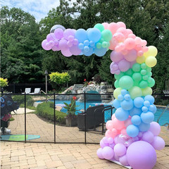 Pastel Rainbow Birthday Decorations,Macaron Pink Blue Purple Green Yellow Colorf
