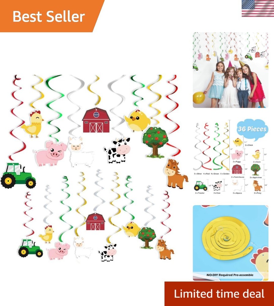 Farm Animals Hanging Party Decorations – Barnyard Theme Party Supplies Hangin…