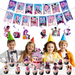 Anime Party Decorations, Cartoon Happy Birthday Decorations, Banner Suit, Includ