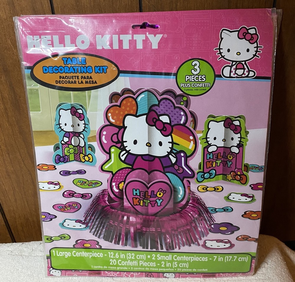 Hello Kitty Sanrio Party Table Centerpieces / Table Decor – 3 Complete Sets