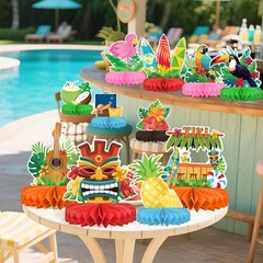 Hawaiian Luau Party Decorations Set: Aloha Theme Table Decoration with Luau H…