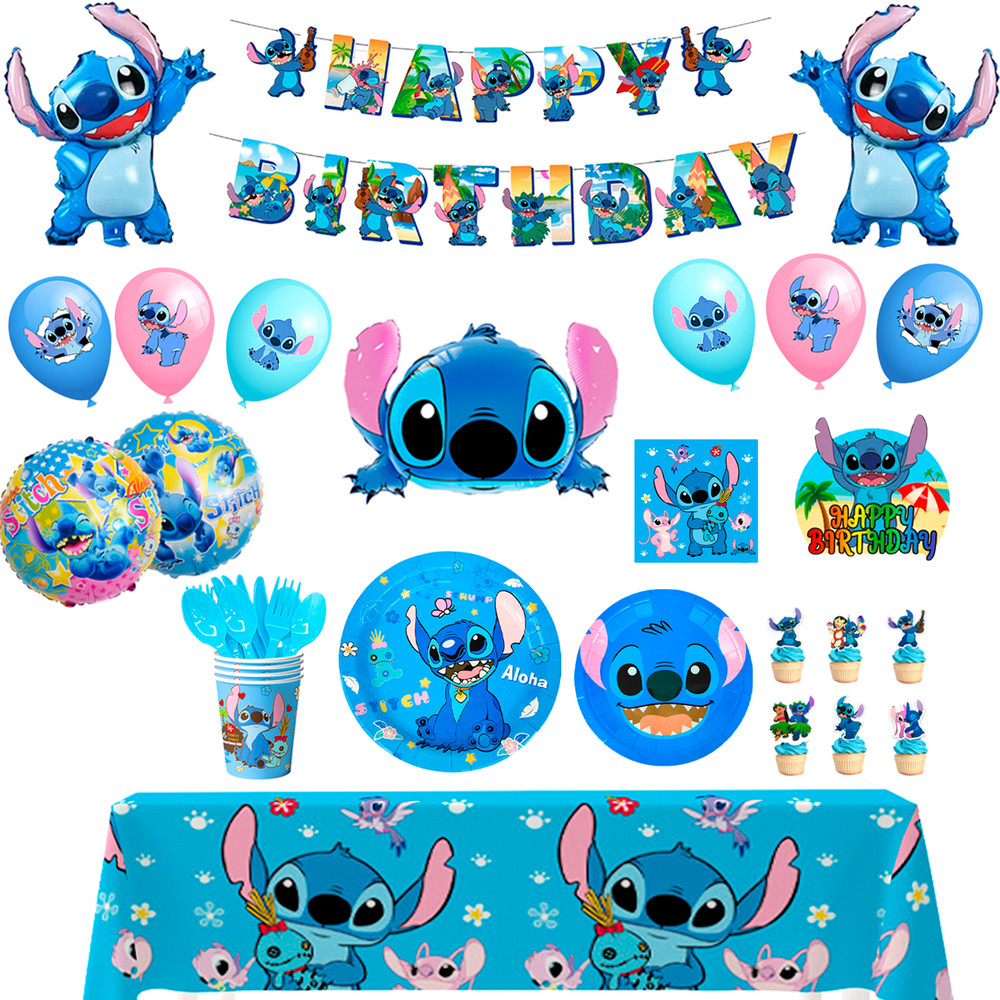 Lilo & Stitch Party Decorations Tablecloth Plate Stitch Birthday Party Balloons