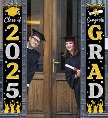 2025 Graduation Banner Class of 2025 Congrats Grad Porch Sign Party Decorations