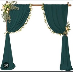 2 Dark Green Backdrop Curtains. 105