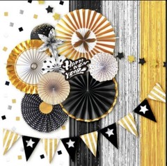 AOBKIAT New Years Eve Party Decorations Black White Gold Silver