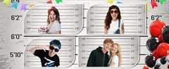 Mugshot Backdrop 5x7ft Police Lineup Backdrop Vinyl Height Chart Wanted Sign
