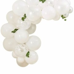 GINGER RAY WHITE AND PEARL BALLOON ARCH WITH DUAL ACTION AIR PUMP