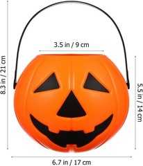 🎃 2 Halloween Pumpkin Bucket Halloween Candy Orange+ Yellow
