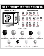 Prom Decorations 2026 Glam Photo Set, 4 Balloon Boxes With Stickers