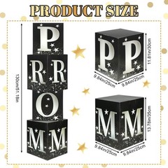 4 PCS Large Prom Column Standup Photo Booth 51 Inch Black Silver 2026 Decor