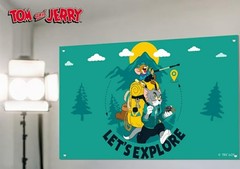 Tom And Jerry Party Backdrop/Wall Hanging «Let’s Explore» Approximately 3’x5″