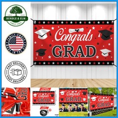 Red and Black Graduation Banner 2026 – Extra Large 72×44 Inch Party Decor