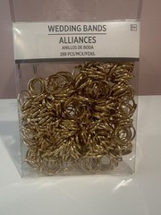Wedding Bands Confetti Gold Plastic Rings, 288 Pieces (MPN 340290)
