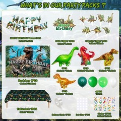 Dinosaur Birthday Party Decorations Kit for Boys – Dino Party Supplies with Tabl