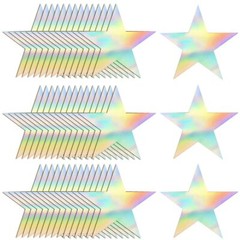 120 PCS Iridescent Five Star Cutouts Double Printed Paper Star Decorations St…