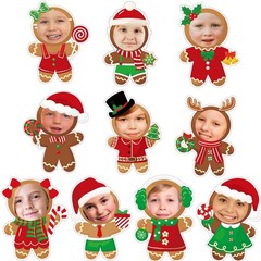 Christmas Gingerbread Man Paper Cutouts Photo Crafts Glue Points 50 PCS