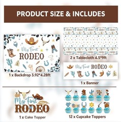1st Rodeo Themed Decoration and Tableware Includes Banner, Tablecover, Utensils