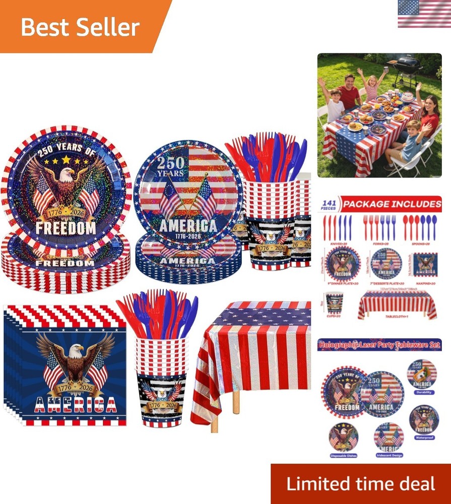 Complete Iridescent Party Tableware – 9in Plates & 7in Dessert Plates Included