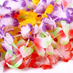 Bulk 60PCS Tropical Leis: Includes Necklaces, Bracelets & Clips for Luau Fun