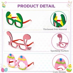 Easter Headbands and Glasses Set, 6PCS Bunny Ear Headbands & Funny Easter Gla…