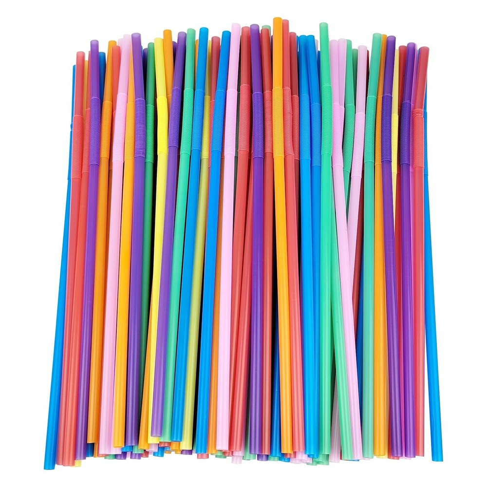 100 PCS 0.23 inches in Diameter 13inch Extra Long Straws Flexible Plastic, Co…