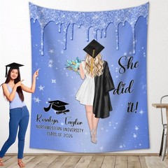 Personalized Graduation Party Backdrop, Custom Class of 2026 Banner Decor Gift